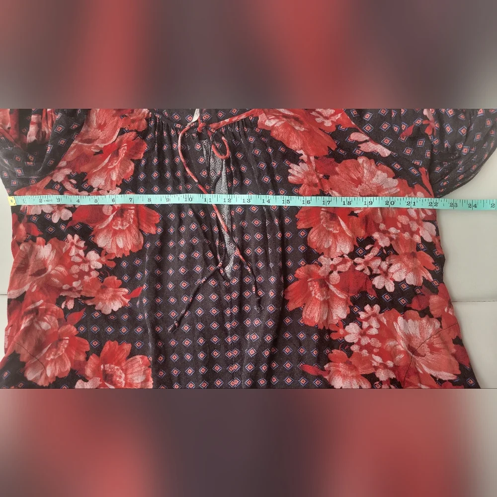 Free People Sunset Boulevart Red & Black Floral Shorts Romper size XS